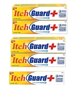 Itch Guard Plus Cream ANTI-FUNGAL JOCK ITCH BETWEEN TOES & FINGERS 20g X 5 - Picture 1 of 6