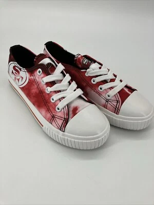 NFL YOUTH 2-3 SNEAKER Red Tie dye CANVAS Low Top Chucks FOCO San Francisco 49ers - Image 1 of 4