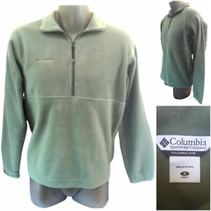 NWT Columbia Mens S 1/2 Zip Long Sleeve Green Fleece Pullover 100% Polyester  - Picture 1 of 10