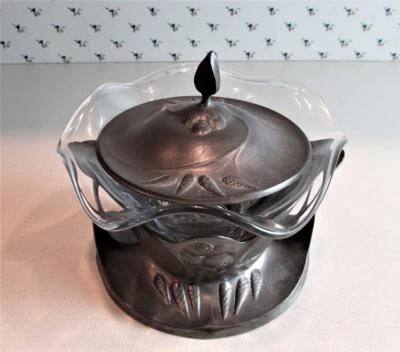 Olla de miel de peltre Kayserzinn Jugendstil (art nouveau alemán) 4475 Hugo Levin Foto 1 de 4