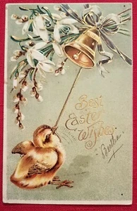 1908 Best Easter Wishes postcard - Postmarked 1908 - Newark, N.J. - 1 cent stamp - Picture 1 of 2