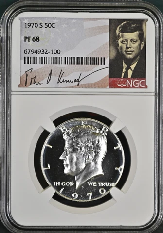 1970 S Kennedy Half Dollar NGC PF68 Cover