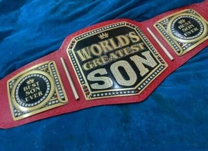 New Custom Worlds Greatest Son Heavyweight Championship Wrestling Belt 2mm Brass - Picture 1 of 2