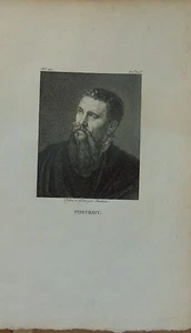 Philibert Boutrois: "Bildnis Michelangelo" Kupferstich, um 1810 - Picture 1 of 3