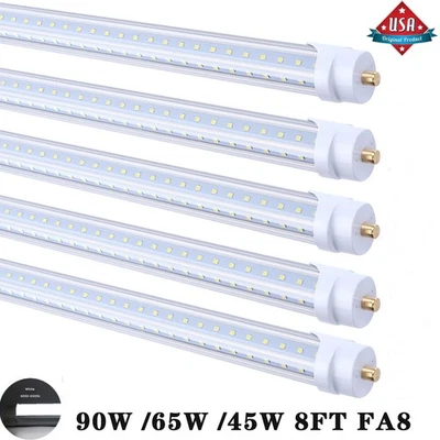 90W 8FT Led Tube Light Bulbs FA8 8 Foot Led Shop Light 65W 45W T8 T12 Single Pin - Image 1 of 4