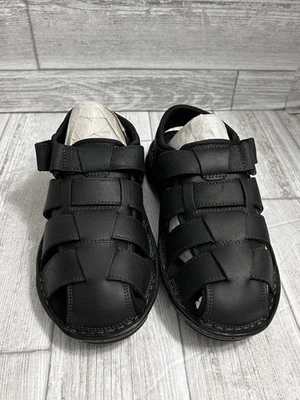 Rockport Darwyn Fisherman Sandal Men’s 7.5 Black Leather Comfort New No Box - Image 1 of 4