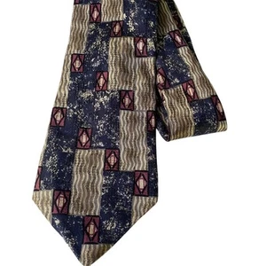 Vintage Parliament House London marineblaue geometrische Seidenkrawatte für Herren gebraucht Vintage - Bild 1 von 5