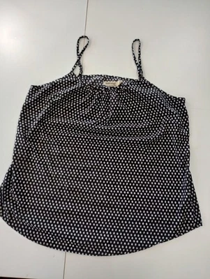 Faded Glory Women’s XL Sleeveless Black & White Polka Dot Top Round Neck Straps - Image 1 of 4