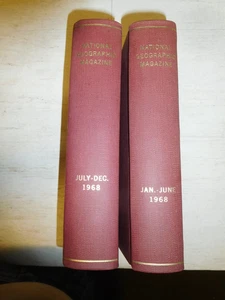 Vintage 1968 Full Year National Geographic Hardbound in 2 Volumes - Picture 1 of 6