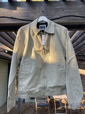 Jaqueta J.CREW Harrington em sarja de algodão cáqui média nova com etiquetas - Imagem 1 de 4