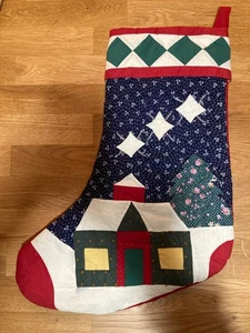 Quilted Christmas Stocking Stars tree  Farmhouse Country Holidays - Picture 1 of 3