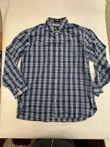 GANT Herren Hemd 2XL blau weiß kariert Baumwolle Leinen Regular Fit Logo - Bild 1 von 10