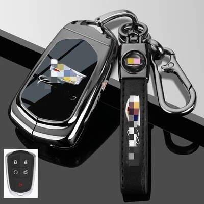 Remote Key Fob Cover Case for Cadillac CT4 CT5 ATS XT5 XT6 Shell with Key Holder - Image 1 of 3