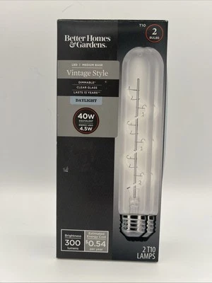 BHG LED Tube Vintage Bulb 2-Pk T10 40W Equiv 4.5W Daylight Spiral Dimm.. - Image 1 of 4