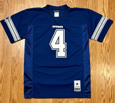 Camiseta feminina Dallas Cowboys autêntica vestuário Dak Prescott #4 jogadores da NFL LG - Imagem 1 de 4