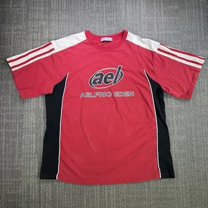Aelfric Eden Speedway Camicia Uomo XL Rosso Color Block Racing Tee Retro Streetwear - Foto 1 di 16