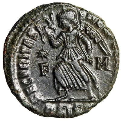 Valens Nummus "SECVRITAS REIPVBLICAE Victory" Extremely Fine Siscia - Image 1 of 4