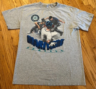 Camisa De Colección 1997 Nuez moscada Seattle Mariners Deslizante Casa Gráfica Talla Mediana MLB RARA Foto 1 de 4