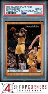 1993 CLASSIC DRAFT PICKS PROMO-DRAFT DAY WOODGRAIN CHRIS WEBBER RC HOF PSA 10 - Picture 1 of 3