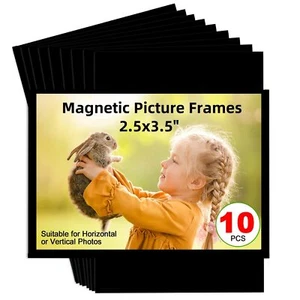 10 Pcs Wallet Size Photo Magnet Sleeves Magnetic Picture Frame for Refrigerator - Picture 1 of 7
