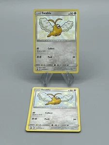 Pokémon TCG Swablu Hidden Fates SV42/SV94 Holo Shiny Holo Rare 2X - Picture 1 of 2