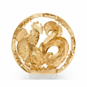 Gallo de cristal zodiaco Swarovski tono dorado nuevo en caja 5213550 - Imagen 1 de 1