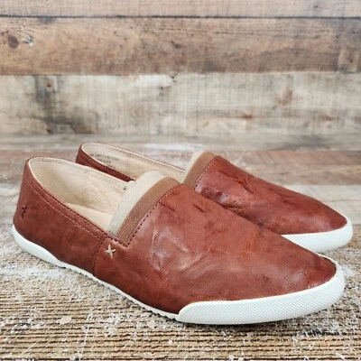Zapatos planos cómodos informales de cuero marrón Frye Melanie sin cordones para mujer talla 7,5 M Foto 1 de 4