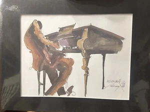 Leo Meiersdorff Jazz Piano and Player Matted Art Print New Orleans '76 16x12” - Picture 1 of 6
