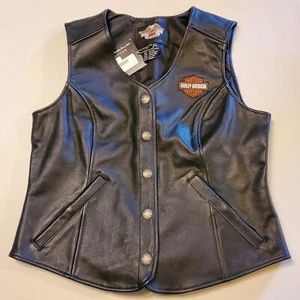 Harley-Davidson® Women's American Legend Bar & Shield Leather Vest LG 98150-06VW - Picture 1 of 24