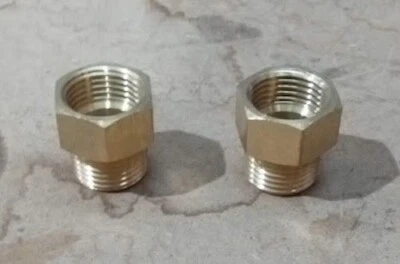 SET OF 2 - Brass Adapter Fitting - 1/2 Inch BSP Female X 1/2 Inch NPT Male - Image 1 of 4