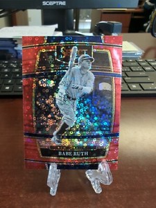 2022 Panini Select Concourse Red Disco Prizm Babe Ruth #70 HOF