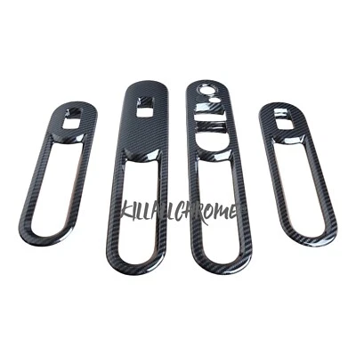 MINI F54 Clubman Carbon Look Interruttore Finestra Copri Trims JCW VENDITORE UK - Immagine 1 di 4
