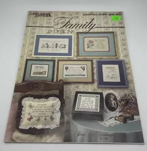 Needlecraft Leisure Arts Vintage 1986 Cross Stitch Leaflet FAMILY 25 Designs - Picture 1 of 2
