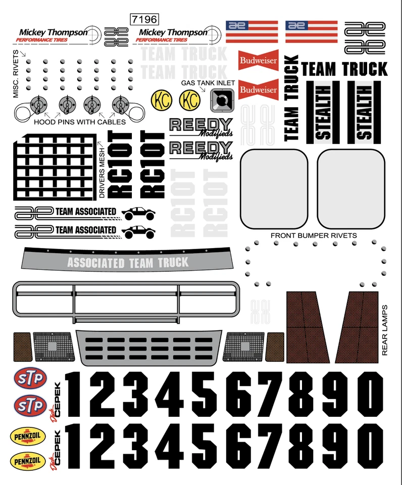 Team Associated Vintage RC10T Classic Replacement Boxart Decal Sheet - Image 1 of 1