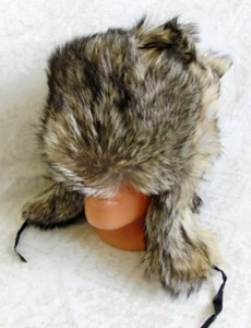 Genuine Russian Large W-O-L-F Real F-U-R Ushanka Winter Hat Size 58 Medium - Picture 1 of 12