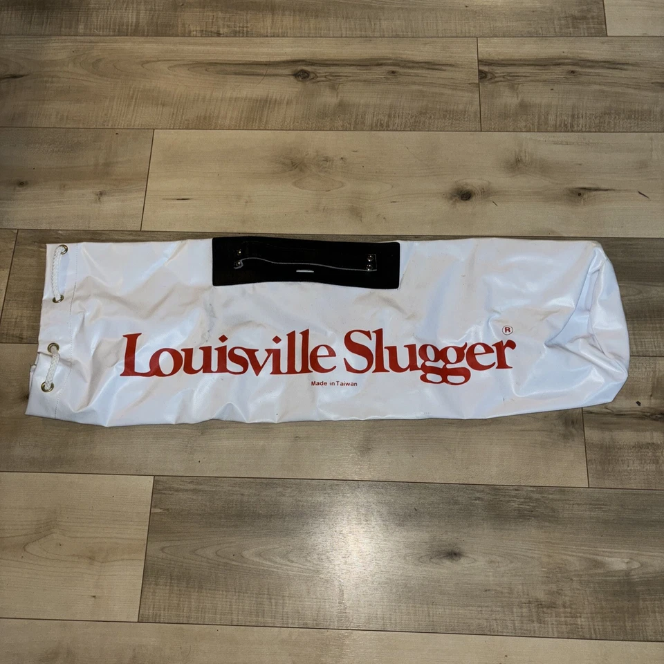 Bolso de equipo Louisville Slugger vintage blanco/rojo con mango de cuero sin existencias Foto 1 de 4