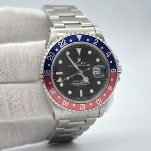 Rolex GMT-Master 16700 'PEPSI' 40mm Blue Red Black Stainless Steel Watch 1996 - Picture 1 of 10