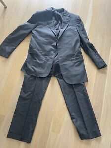 ermenegildo zegna suit Perfect 42 L Grey Subtle Glen Plaid Grey Italy Wool Silk 