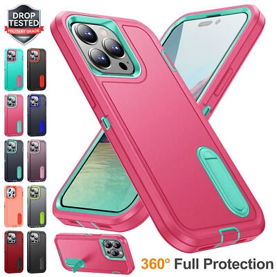 For iPhone 16 Pro Max 15 14 13 12 11 XS Phone Case Heavy Duty Shockproof Cover - Image 1 of 4