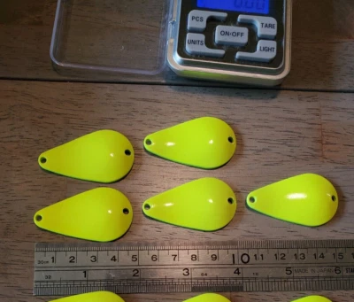 5 NEW STEELHEAD casting spoon blanks 1/2 oz CHARTREUSE wobble Wob Lure Salmon - Image 1 of 4