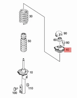 MERCEDES W169 A W245 B SUPPORTO AMMORTIZZATORE ANTERIORE OEM A1693200073 28 - Immagine 1 di 4
