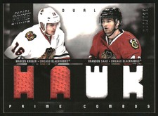 2011-12 Panini Prime Combos Jerseys #25 Brandon Saad Marcus Kruger/225