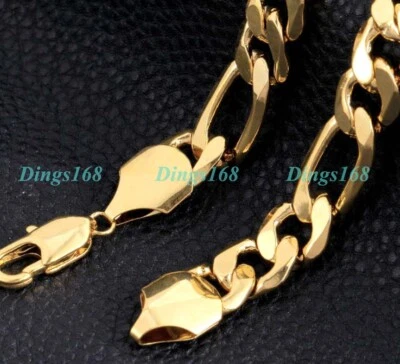 Brazalete de cadena Figaro de 8 mm de ancho hipoalergénico relleno de oro amarillo de 18 quilates de 8 pulgadas C139B Foto 1 de 3