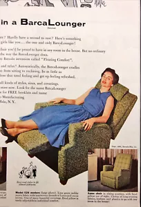1955 BarcaLounger Vintage Print Ad Mother Day Relax After Housework - Picture 1 of 2