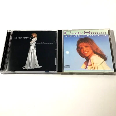 Carly Simon 2 CD Lot: Moonlight Serenade, Greatest Hits Live Foto 1 de 4