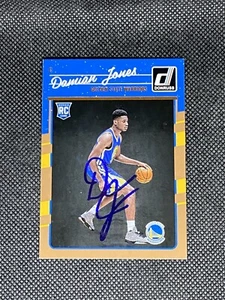 Carta automatica firmata Damian Jones Golden State Warriors 2016-17 Donruss #174 ~ Certificato di autenticità - Foto 1 di 3