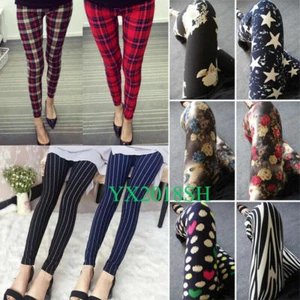 Wholesales Popular Patterns Funky Checks Flower Print Women Tight Leggings Pants - Picture 1 of 100