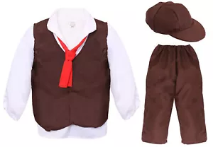 CHILD BROWN POOR VICTORIAN COSTUME HISTORICAL TUDOR SCHOOL BOOK DAY FANCY DRESS - Picture 1 of 6