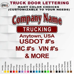 Set of Custom Vinyl Truck Door Lettering | Company Business Truck Door Lettering - Picture 1 of 1