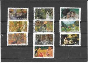 FRANCE 2006.LES IMPRESSIONNISTES.SERIE COMPLETE DE 10 TIMBRES AA. CACHETS RONDS - Imagen 1 de 1